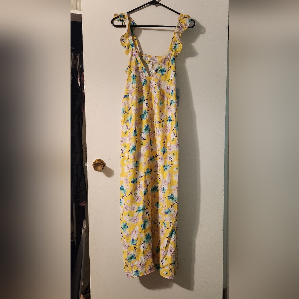 Nordstrom Yellow Floral‎ Maxi Dress